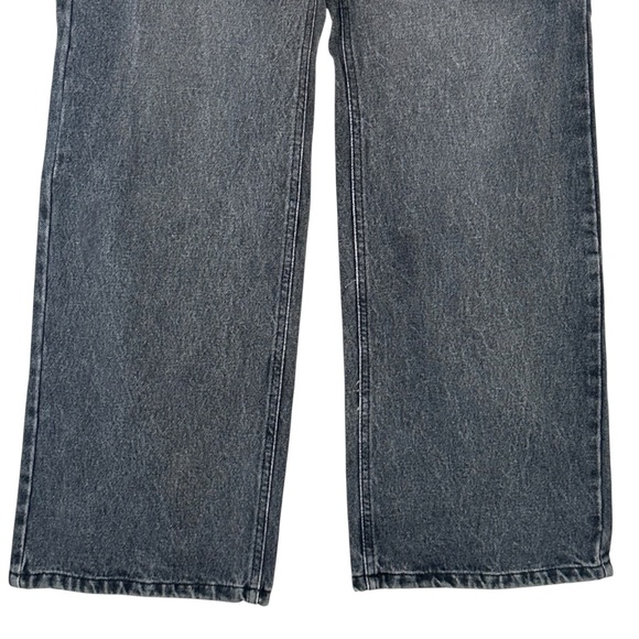 12th Tribe Brooklyn Washed Black Slash High Rise Straight Leg Boyfriend Jeans - Picture 7 of 16